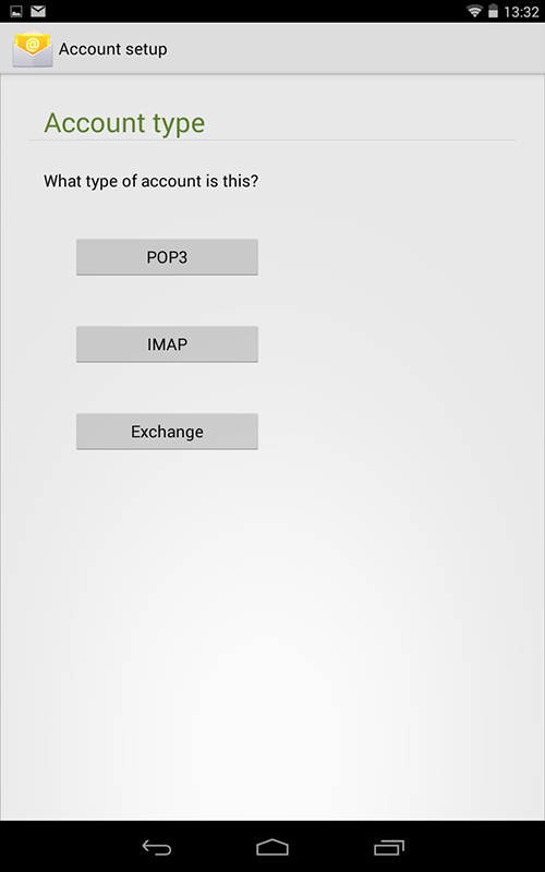 Android Exchange Account