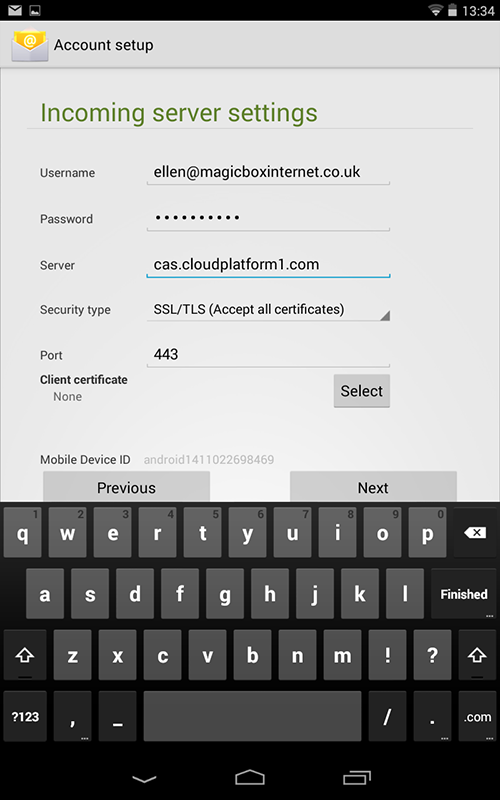 Android Server Settings