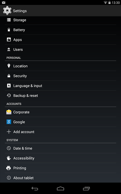 Android Add Account