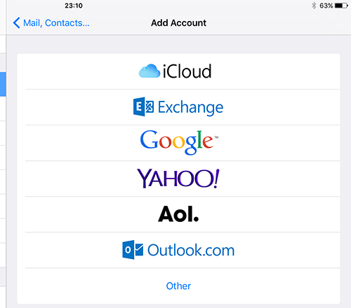 IOS Add Account