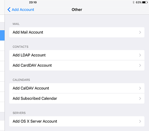 IOS Add Account