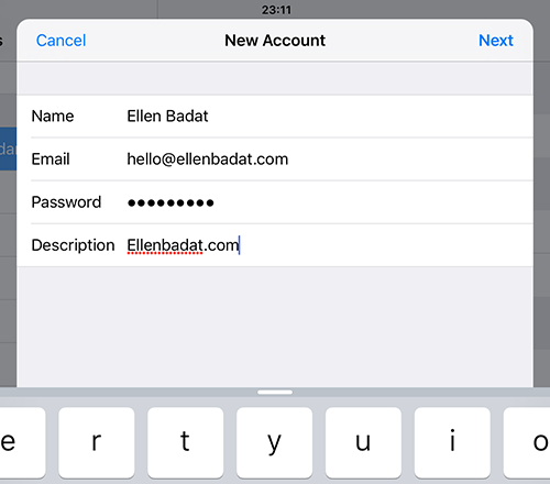 IOS Pop New Account Details
