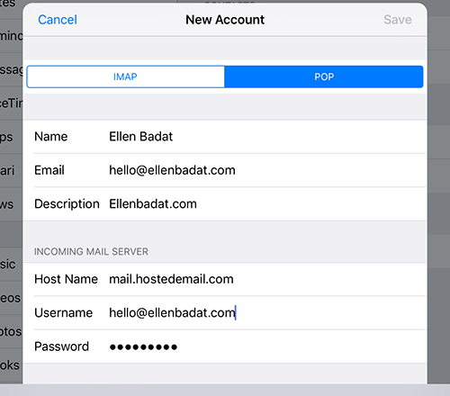 IOS POP Settings