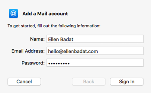 Mac Mail POP Account Details