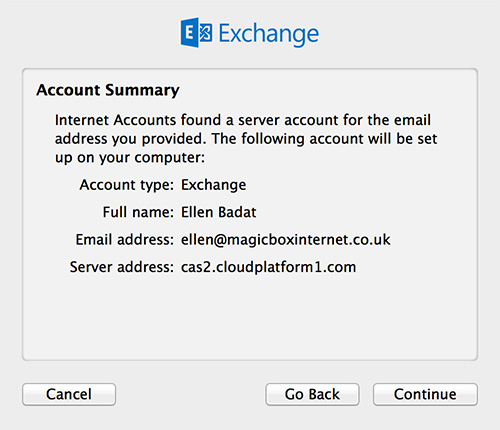 Mac Mail Account Summary