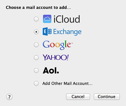 Mac Mail Add Account