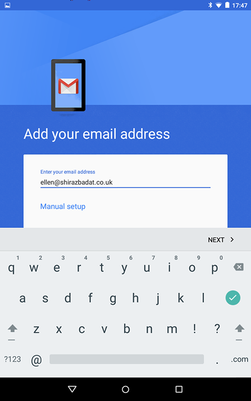 Android Enter Email Address