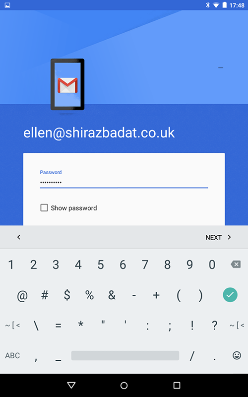 Android Enter Email Address
