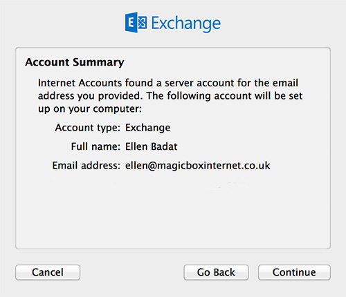 Mac Mail Account Summary