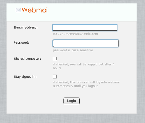 POP Webmail Login